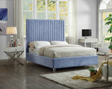 Candace Acrylic Contemporary Bed - Elegant Velvet Design with Deep Tufting & Sturdy Wood Frame