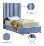Candace Acrylic Contemporary Bed - Elegant Velvet Design with Deep Tufting & Sturdy Wood Frame
