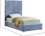 Candace Acrylic Contemporary Bed - Elegant Velvet Design with Deep Tufting & Sturdy Wood Frame