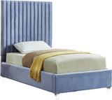 Candace Acrylic Contemporary Bed - Elegant Velvet Design with Deep Tufting & Sturdy Wood Frame