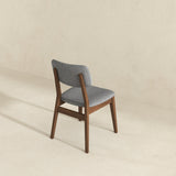 Carlos Dark Grey Fabric Solid Back Side Chair (Set Of 2)