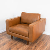 Catherine Leather Lounge Chair (Tan Leather)