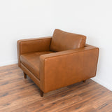 Catherine Leather Lounge Chair (Tan Leather)