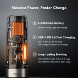 Citaly GO-1 Portable Espresso Machine, Fast Self-Heating, PD 3.0 Fast Charge, 3*2500mAh, Capsule & Ground Coffee Compatible