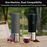 Citaly GO-1 Portable Espresso Machine, Fast Self-Heating, PD 3.0 Fast Charge, 3*2500mAh, Capsule & Ground Coffee Compatible