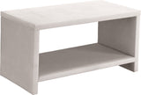 Cleo Contemporary Night Stand – Stylish Velvet Upholstered Design with Open Shelf for Storage
