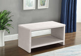 Cleo Contemporary Night Stand – Stylish Velvet Upholstered Design with Open Shelf for Storage