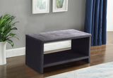 Cleo Contemporary Night Stand – Stylish Velvet Upholstered Design with Open Shelf for Storage