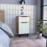 Tuhome Kaia Z Nightstand with Single Drawer, Lower Cabinet Storage, Superior Top Surface and Modern Four-Leg Design, Functional Bedside Organizer for Essential Items and Contemporary Bedroom Furniture Arrangements