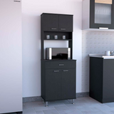 Tuhome Santoro 60 Pantry Cabinet with Double Doors, Five Adjustable Shelves, Modern Storage Solution for Kitchen, Dining Room, or Utility Rooms