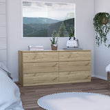 Tuhome Asteria 6 Drawer Double Dresser with Metal Handles, Spacious Storage, Modern Design for Bedroom or Living Room