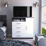 Tuhome Sierra Freestanding Dresser with Four Drawers, One Cabinet, One Open Shelf, Modern Design for Bedroom Storage and TV Stand