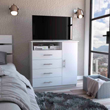 Tuhome Sierra Freestanding Dresser with Four Drawers, One Cabinet, One Open Shelf, Modern Design for Bedroom Storage and TV Stand