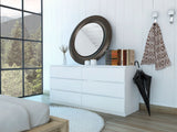 Tuhome Asteria 6 Drawer Double Dresser with Metal Handles, Spacious Storage, Modern Design for Bedroom or Living Room