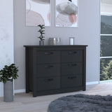 Tuhome Becca 6-Drawer Double Dresser with Spacious Superior Top, Modern Storage Cabinet with Metal Hardware, Four Sturdy Legs, Large Capacity Drawers for Clothes Organization and Contemporary Bedroom Furniture
