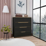 Tuhome Freestanding Compact Dresser with Four Spacious Storage Drawers, Functional Superior Top Surface, Space-Saving Modern Design for Organized Bedrooms and Practical Everyday Clothing and Accessory Storage