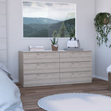 Tuhome Asteria 6 Drawer Double Dresser with Metal Handles, Spacious Storage, Modern Design for Bedroom or Living Room