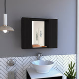 Tuhome Artemisa Medicine Cabinet with Integrated Mirror, Six Interior Storage Shelves, Secure Double-Door Design, Space-Saving Wall Cabinet for Organized Bathrooms and Daily Essentials.
