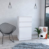 Kamelot Dresser with Built-In Jewelry Box, Mirrored Lift-Up Shelf, Single-Door Cabinet, Two Storage Drawers and Modern Multi-Functional Design for Bedroom Organization, Beauty Routines and Elegant Everyday Convenience