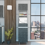 Tuhome Caribe Microwave Cabinet with Four Legs, One Drawer, and Open Storage, Ideal for Kitchen, Dining Room, or Small Spaces