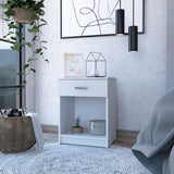Eco Nightstand with Spacious Superior Top, Open Storage Shelf, Smooth-Glide Drawer and Modern Space-Saving Bedside Design for Organizing Essentials, Books and Daily Items in a Practical and Elegant Bedroom Layout