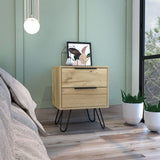 Tuhome Augusta 2 Nightstand with Two Spacious Drawers, Compact Bedroom Storage Cabinet, Modern Functional Bedside Table for Organizing Essentials, Durable Design for Small Spaces, Contemporary Nightstand Solution