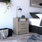 TUHOME Eter Nightstand with Two Drawers, Open Storage Shelf and Spacious Top Surface for Bedroom or Living Room Organization, Modern Minimalist Bedside Table with Functional Design for Daily Essentials