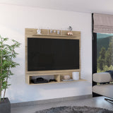 Tuhome Being Floating Entertainment Center with Superior Shelf, Lower Shelf, Wall Mounted TV Panel for Screens up to 55 Inches, Modern Space-Saving Media Organizer for Movies, Consoles and Living Room Essentials