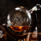 Coastguard Gift Whiskey & Wine Decanter Set & 4 Liquor Glasses