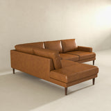 Corbin Left-Facing Tan Leather Sectional Sofa