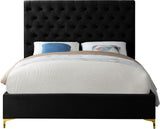 Cruz Luxurious Velvet Bed with Tufted Headboard and Contemporary Design for Stylish Bedrooms