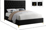 Cruz Luxurious Velvet Bed with Tufted Headboard and Contemporary Design for Stylish Bedrooms