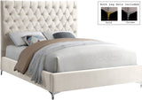 Cruz Luxurious Velvet Bed with Tufted Headboard and Contemporary Design for Stylish Bedrooms
