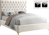 Cruz Luxurious Velvet Bed with Tufted Headboard and Contemporary Design for Stylish Bedrooms