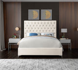 Cruz Luxurious Velvet Bed with Tufted Headboard and Contemporary Design for Stylish Bedrooms
