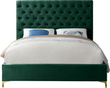 Cruz Luxurious Velvet Bed with Tufted Headboard and Contemporary Design for Stylish Bedrooms