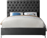 Cruz Luxurious Velvet Bed with Tufted Headboard and Contemporary Design for Stylish Bedrooms