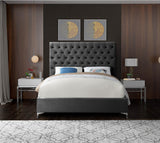 Cruz Luxurious Velvet Bed with Tufted Headboard and Contemporary Design for Stylish Bedrooms