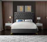 Cruz Luxurious Velvet Bed with Tufted Headboard and Contemporary Design for Stylish Bedrooms
