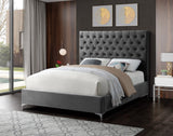 Cruz Luxurious Velvet Bed with Tufted Headboard and Contemporary Design for Stylish Bedrooms