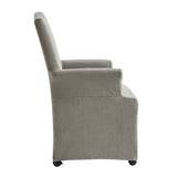 Kanrad Slipcover Dining Chair with Casters
