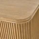 Modern Fluted Solid Wood Dresser with  6-Drawers Oak Texture