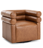 Asher Genuine Leather Swivel Lounge Chair