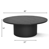 Dwen 40" Modern Round Pedestal Coffee Table