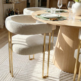 Dwen & Mia 46" Round Chenille Dining Table Set for 4 (5-Piece)