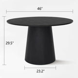Dwen 46" Modern Round Pedestal Dining Table