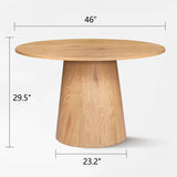 Dwen 46" Modern Round Pedestal Dining Table