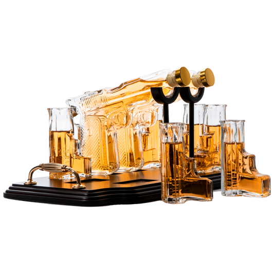 Pistol Whiskey & Wine Decanter - 2 Gun Whiskey Decanter Set