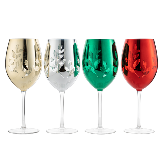 Multicolor 4-Piece Tree Stemless Wine & Water Glasses (Stemmed)
