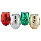 Multicolor 4-Piece Tree Stemless Wine & Water Glasses (Stemless)